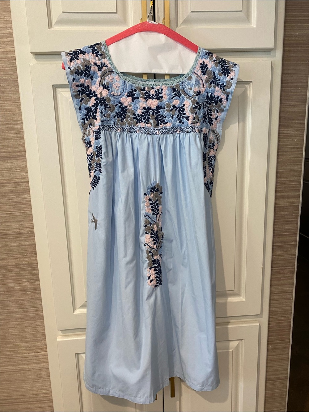 Mi Golondrina Classic short blue dress, S GUC